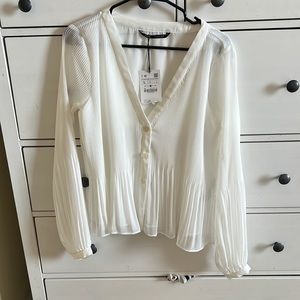 White Zara blouse size L - new with tags!